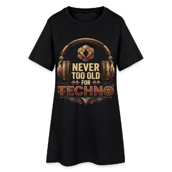 Jamais trop vieux pour la rave techno - Robe T-shirt Femme - noir - Devant