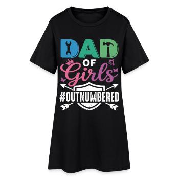 Papa des filles #Outnumbered Père fille - Robe T-shirt Femme - noir - Devant