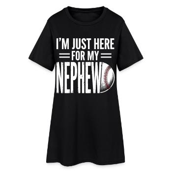 Je suis juste là pour mon neveu au baseball - Robe T-shirt Femme - noir - Devant