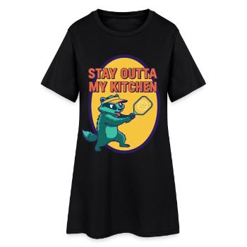 Pickleball Funny Player Stay Outta My Kitchen - Women’s T-Shirt Dress - black - Front