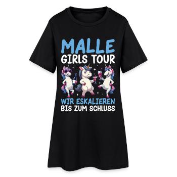 Damen Malle Girls Tour - Frauen T-Shirt-Kleid - Schwarz - Vorne
