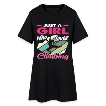 Juste une fille qui aime grimper - Robe T-shirt Femme - noir - Devant