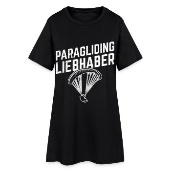 Gleitschirmflieger PARAGLIDING LIEBHABER Lustig - Frauen T-Shirt-Kleid - Schwarz - Vorne