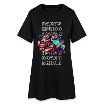 teckel - Robe T-shirt Femme - noir - Devant