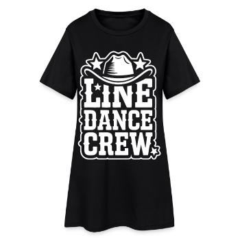 Line Dance Crew – Western Hut Logo - Frauen T-Shirt-Kleid - Schwarz - Vorne