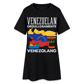 Venezuela Flagge Stolz & Heimat Venezuela - Frauen T-Shirt-Kleid - Schwarz - Vorne