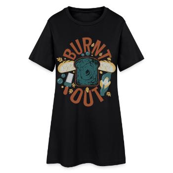Pain au levain Pain Pâtissier Brûlé - Robe T-shirt Femme - noir - Devant