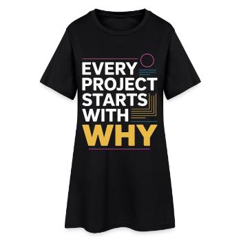 Designer Educator Every Project Starts Art Teacher - Frauen T-Shirt-Kleid - Schwarz - Vorne