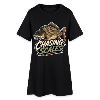 Chasing Scales Conception de la pêche à la carpe - Robe T-shirt Femme - noir - Devant
