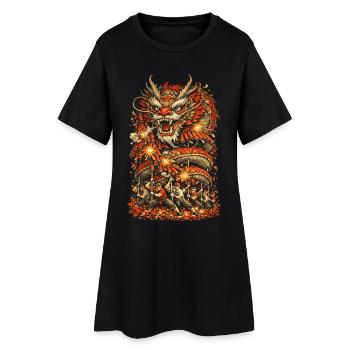 Dragon Dance Dragon Dance Fireworks - Women’s T-Shirt Dress - black - Front