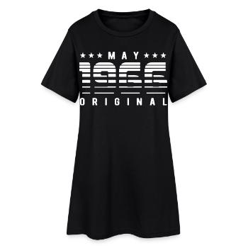 May 1966 Original Striped Vintage Geburtstag - Frauen T-Shirt-Kleid - Schwarz - Vorne