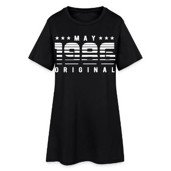 May 1986 Original Striped Vintage Geburtstag - Frauen T-Shirt-Kleid - Schwarz - Vorne