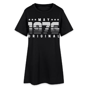 May 1976 Original Striped Vintage Geburtstag - Frauen T-Shirt-Kleid - Schwarz - Vorne