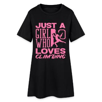 Une fille qui adore grimper Pink - Robe T-shirt Femme - noir - Devant