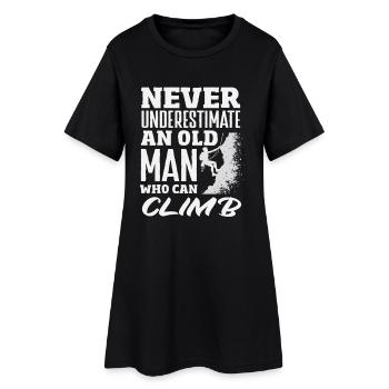Ne sous-estimez jamais un vieil homme qui grimpe - Robe T-shirt Femme - noir - Devant