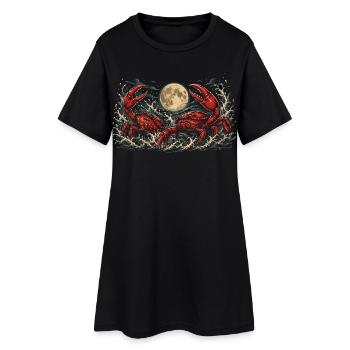 Crabes dans la mer au clair de lune Design graphique - Robe T-shirt Femme - noir - Devant
