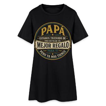 Meilleur cadeau pour enfants Papa design espagnol - Robe T-shirt Femme - noir - Devant