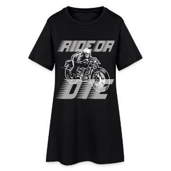 Ride or Die Skeleton Biker Speed - Frauen T-Shirt-Kleid - Schwarz - Vorne