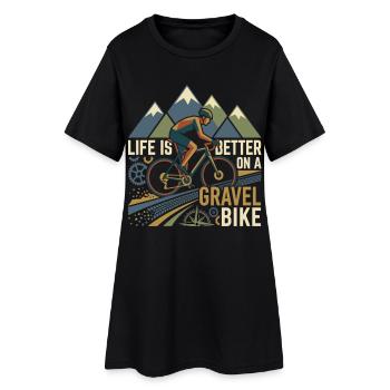 La vie est meilleure sur un vélo de gravel - Robe T-shirt Femme - noir - Devant