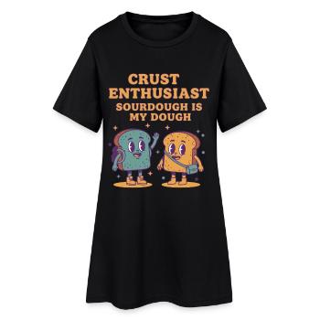 Sauerteig-Backteig-Enthusiast für Sauerteig - Frauen T-Shirt-Kleid - Schwarz - Vorne