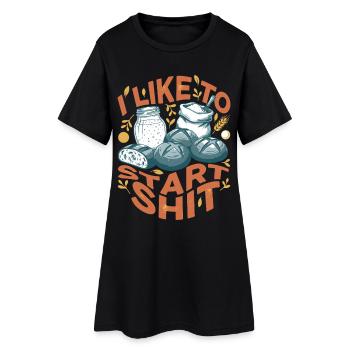 Pâtisserie au pain au levain J’aime commencer l’ère des boulangers - Robe T-shirt Femme - noir - Devant