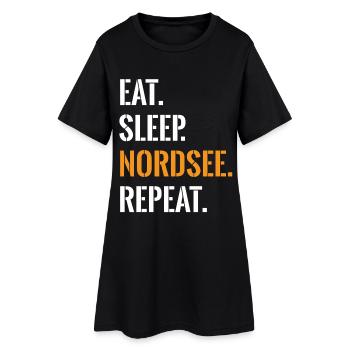 Nordseefan Mange Sommeil Nordsee Répéter - Robe T-shirt Femme - noir - Devant