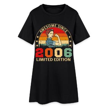 2006 Vintage Rétro Cadeau d’anniversaire - Robe T-shirt Femme - noir - Devant