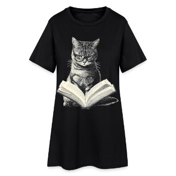 Livre de lecture pour chat - Robe T-shirt Femme - noir - Devant