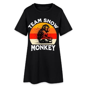 Équipe Singe des Neiges - Robe T-shirt Femme - noir - Devant