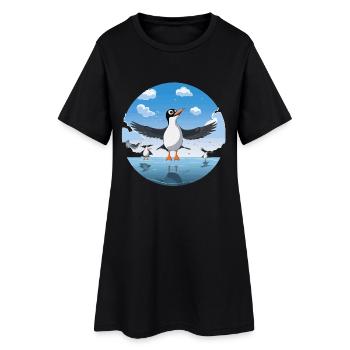Pinguin Kreis am Eissee - Frauen T-Shirt-Kleid - Schwarz - Vorne