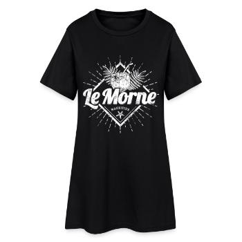 Le Morne auf Mauritius Retro Kokosnuss Souvenir - Frauen T-Shirt-Kleid - Schwarz - Vorne