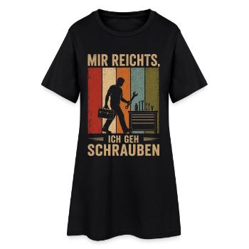 Mir reichts Ich geh schrauben Vintage Schrauber - Frauen T-Shirt-Kleid - Schwarz - Vorne