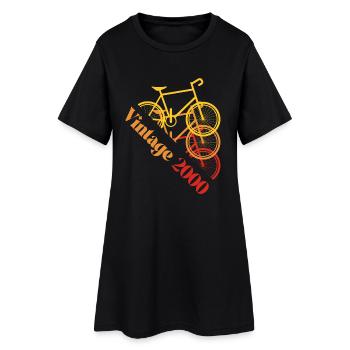Vintage 2000 - Frauen T-Shirt-Kleid - Schwarz - Vorne