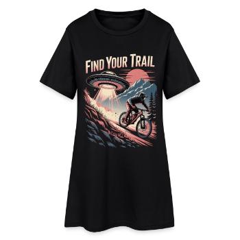 VTT, Descente, Action du cyclisme - Robe T-shirt Femme - noir - Devant