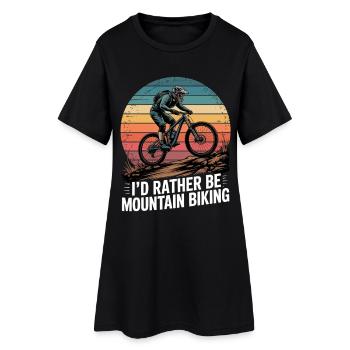 VTT, Descente, Action du cyclisme - Robe T-shirt Femme - noir - Devant