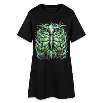 Illustration de science-fiction de squelette de squelette de la cage thoracique cybernétique - Robe T-shirt Femme - noir - Devant