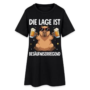 Die Lage Ist Besäufniserregend Capybara - Frauen T-Shirt-Kleid - Schwarz - Vorne