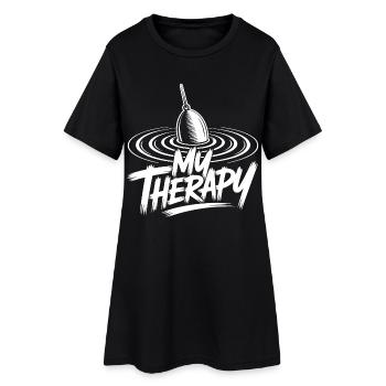 Pêche détendue - Robe T-shirt Femme - noir - Devant