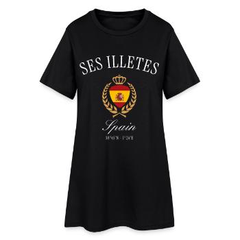 Ses Illetes Formentera Spanien – Reise Souvenir - Frauen T-Shirt-Kleid - Schwarz - Vorne