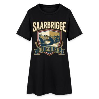 Saarbrigge Du Geiler - Frauen T-Shirt-Kleid - Schwarz - Vorne