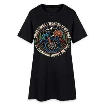 Diction Vélo VTT Vélo VTT - Robe T-shirt Femme - noir - Devant