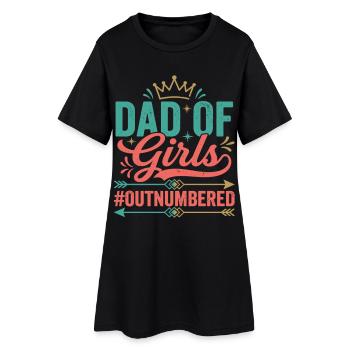 Le père des filles est en infériorité numérique les pères filles - Robe T-shirt Femme - noir - Devant