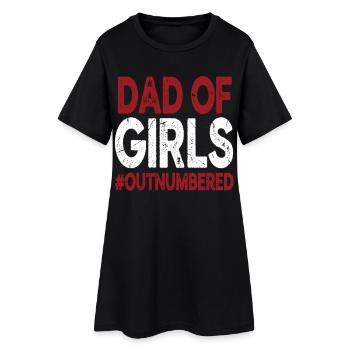 Papa des filles surpassés en nombre, drôle de papa - Robe T-shirt Femme - noir - Devant
