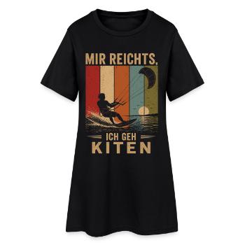 Mir reichts Ich geh kiten Vintage Kitesurfer - Frauen T-Shirt-Kleid - Schwarz - Vorne