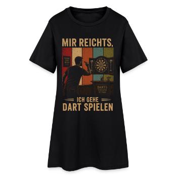 Mir reichts Ich gehe Dart spielen Vintage Darts - Frauen T-Shirt-Kleid - Schwarz - Vorne
