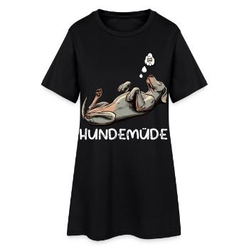 Hundemüde Weimaraner Weimaranerhalter Silbergeist - Frauen T-Shirt-Kleid - Schwarz - Vorne