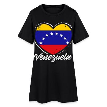Venezuela Flagge Stolz & Heimat Venezuela - Frauen T-Shirt-Kleid - Schwarz - Vorne