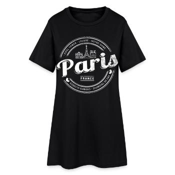 Paris in Frankreich Eiffelturm Vintage Souvenir - Frauen T-Shirt-Kleid - Schwarz - Vorne