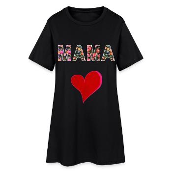 Mom Flowers Design Mother's Day Gift Love - Women’s T-Shirt Dress - black - Front