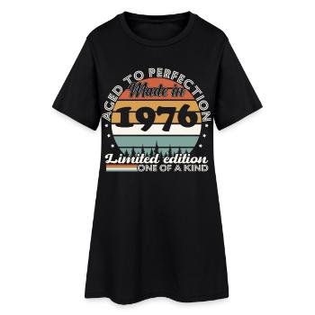 1976 Vintage Rétro Cadeau D’anniversaire - Robe T-shirt Femme - noir - Devant